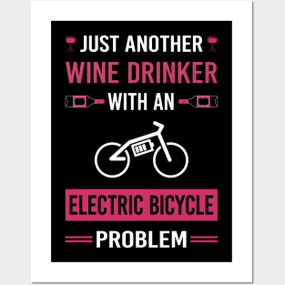 Wine Drinker Electric Bicycle E Bike Ebike Posters and Art